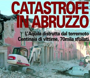 Prima pagina de «IL CENTRO» del 7 aprile 2009